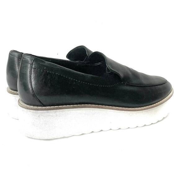 Vince Black Leather Platform Loafers | Minimalist Fall Capsule Classic Shoes - Picture 7 of 16